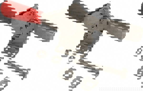 Manual Hold-Down Toggle Clamp: Horizontal, 600 lb Capacity, U-Bar, Flanged Base